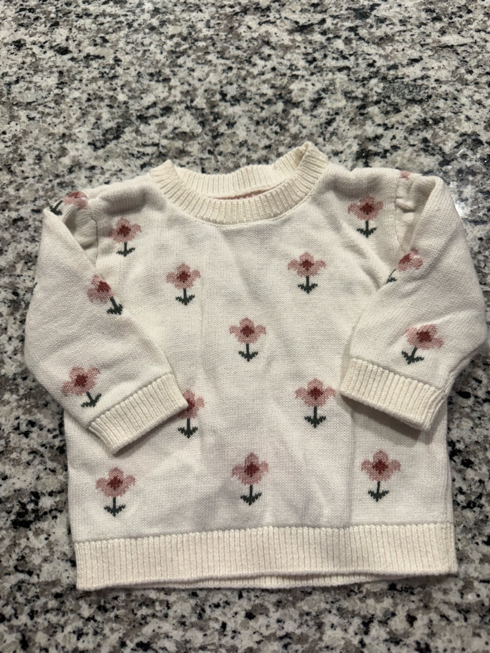 Little Planet Cream Floral Knit Sweater - Baby Girl  Crewneck